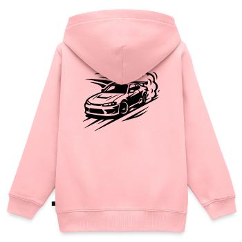 Auto Driften - Kinder Premium Organic Zip Hoodie - Rosa - Hinten - AI Model Kid Female (0cm)