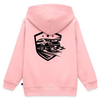 Auto Rennauto - Kinder Premium Organic Zip Hoodie - Rosa - Hinten - AI Model Kid Female (0cm)