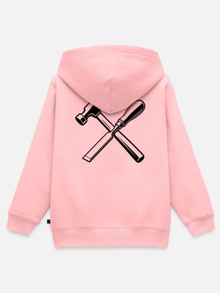Schreiner Werkzeug Emblem - Kinder Premium Organic Zip Hoodie - Rosa