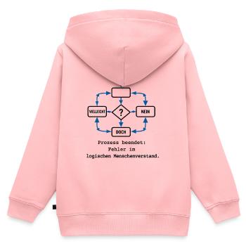 Prozess beendet: Fehler im logischen Menschenverst - Kinder Premium Organic Zip Hoodie - Rosa - Hinten - AI Model Kid Female (0cm)