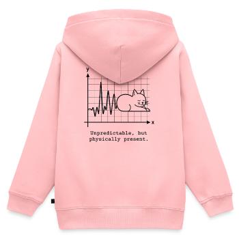 Imprévisible mais physiquement présent - Sweat Premium à capuche zippé enfant bio - rose - Dos - AI Model Kid Female (0cm)