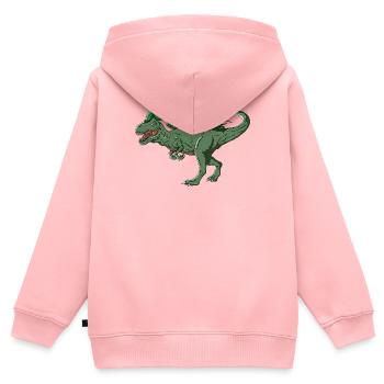 Allo-e-saures - Sweat Premium à capuche zippé enfant bio - rose - Dos - AI Model Kid Female (0cm)