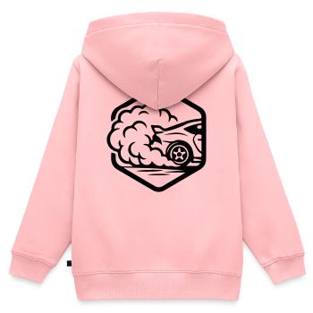 Vitesse automatique de l’essence - Sweat Premium à capuche zippé enfant bio - rose - Dos - AI Model Kid Female (0cm)