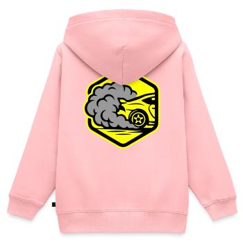 Automobile Icône Automobile Course - Sweat Premium à capuche zippé enfant bio - rose - Dos - AI Model Kid Female (0cm)