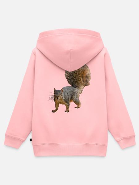 Eichhörnchen von vorne, Östliches Fuchshörnchen - Kinder Premium Organic Zip Hoodie - Rosa