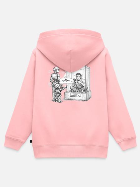 Mensch nach KI Revolution - Kinder Premium Organic Zip Hoodie - Rosa