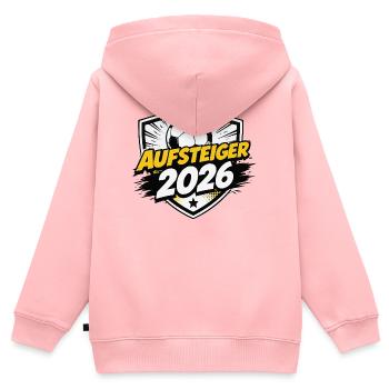 Aufsteiger 2026 Shield - Kinder Premium Organic Zip Hoodie - Rosa - Hinten - AI Model Kid Female (0cm)