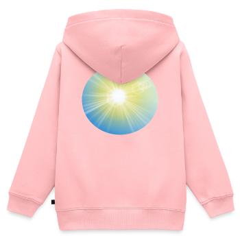Sonnenstrahlen im Kreis - Kinder Premium Organic Zip Hoodie - Rosa - Hinten - AI Model Kid Female (0cm)