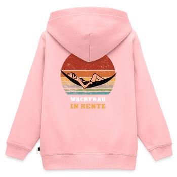 Pensionnaire de sécurité retraite des femmes retraite du service de sécurité - Sweat Premium à capuche zippé enfant bio - rose - Dos - AI Model Kid Female (0cm)