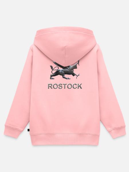 Rostock Flügeldrache Greif - Kinder Premium Organic Zip Hoodie - Rosa