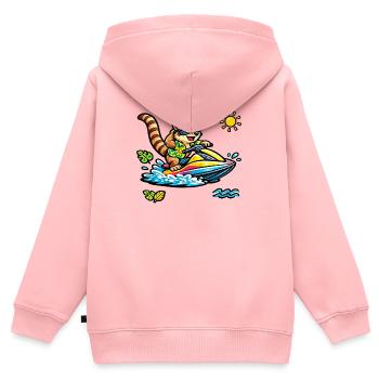 Coati on jet ski in tropical style - Kids Premium Organic Zip-up Hoodie - rose - Back - AI Model Kid Female (0cm)