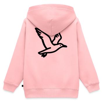 mouette - Sweat Premium à capuche zippé enfant bio - rose - Dos - AI Model Kid Female (0cm)