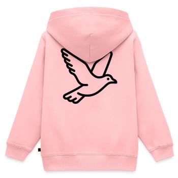 mouette - Sweat Premium à capuche zippé enfant bio - rose - Dos - AI Model Kid Female (0cm)