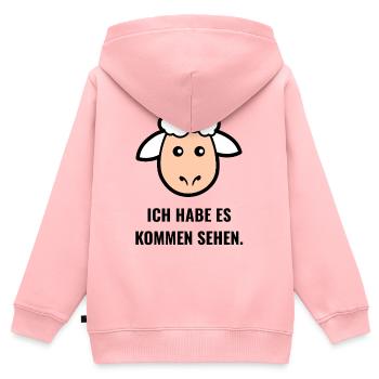 Ich habe es kommen sehen. - Kinder Premium Organic Zip Hoodie - Rosa - Hinten - AI Model Kid Female (0cm)