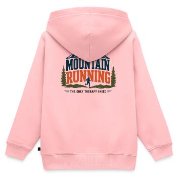 Berglaufen ist die einzige Therapie, die ich brauche - Kinder Premium Organic Zip Hoodie - Rosa - Hinten - AI Model Kid Female (0cm)