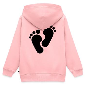Pieds nus, pieds nus - Sweat Premium à capuche zippé enfant bio - rose - Dos - AI Model Kid Female (0cm)