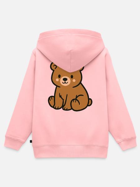 Kuschelbär - Kinder Premium Organic Zip Hoodie - Rosa