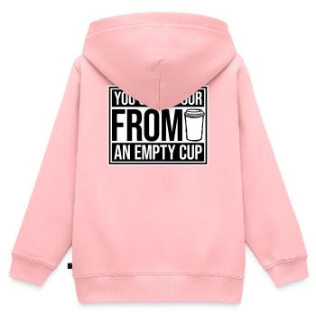 On ne peut pas verser dans un gobelet vide Soins personnels - Sweat Premium à capuche zippé enfant bio - rose - Dos - AI Model Kid Female (0cm)