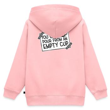 On ne peut pas verser dans un gobelet vide Soins personnels - Sweat Premium à capuche zippé enfant bio - rose - Dos - AI Model Kid Female (0cm)