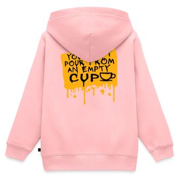 You Can't Pour From An Empty Cup Selbstfürsorge - Kinder Premium Organic Zip Hoodie - Rosa - Hinten - AI Model Kid Female (0cm)