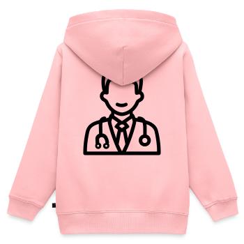 Arzt - Kinder Premium Organic Zip Hoodie - Rosa - Hinten - AI Model Kid Female (0cm)