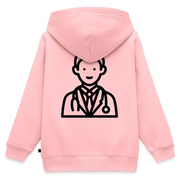 Arzt - Kinder Premium Organic Zip Hoodie - Rosa - Hinten - AI Model Kid Female (0cm)
