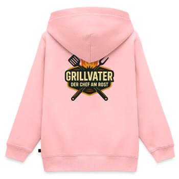 Grillvater – Der Chef am Rost - Kinder Premium Organic Zip Hoodie - Rosa - Hinten - AI Model Kid Female (0cm)