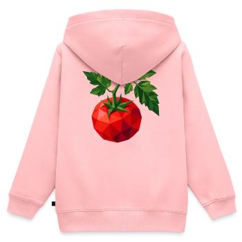 Geometric Tomato | Polygon Vegetable Motif - Kids Premium Organic Zip-up Hoodie - rose - Back - AI Model Kid Female (0cm)