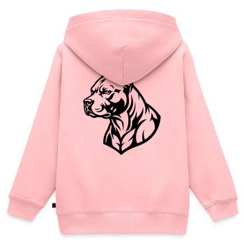 staff Staffordshire - Sweat Premium à capuche zippé enfant bio - rose - Dos - AI Model Kid Female (0cm)