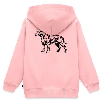 staff Staffordshire - Sweat Premium à capuche zippé enfant bio - rose - Dos - AI Model Kid Female (0cm)
