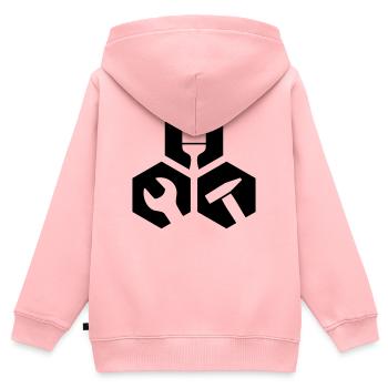 Hexagone d’Outils Artisanaux - Sweat Premium à capuche zippé enfant bio - rose - Dos - AI Model Kid Female (0cm)