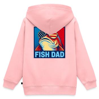Patriotic Fish Dad – Funny Fish Dad for - Kids Premium Organic Zip-up Hoodie - rose - Back - AI Model Kid Female (0cm)