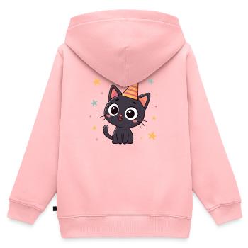 Black cat striped party hat - Kids Premium Organic Zip-up Hoodie - rose - Back - AI Model Kid Female (0cm)