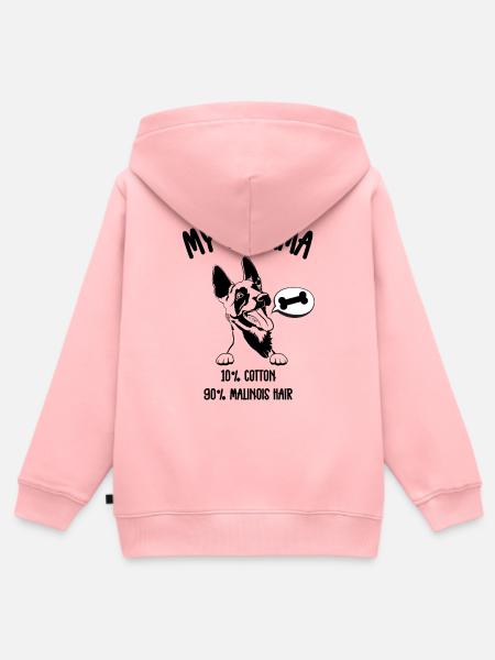 Hunde-Malinois-Haar-Pyjamas - Kinder Premium Organic Zip Hoodie - Rosa
