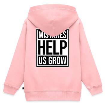 Mistakes Help Us Grow Lustig Motivational Wachstum - Kinder Premium Organic Zip Hoodie - Rosa - Hinten - AI Model Kid Female (0cm)