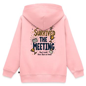 Meeting Survival Report: Better by Email - Kids Premium Organic Zip-up Hoodie - rose - Back - AI Model Kid Female (0cm)