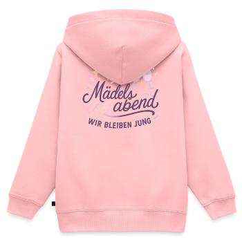 Mädelsabend Glow – Wir bleiben Jung - Kinder Premium Organic Zip Hoodie - Rosa - Hinten - AI Model Kid Female (0cm)