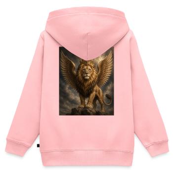 König - Kinder Premium Organic Zip Hoodie - Rosa - Hinten - AI Model Kid Female (0cm)