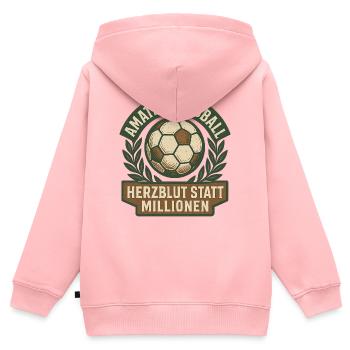 Herzblut Amateurliebe Fußballbadge - Kinder Premium Organic Zip Hoodie - Rosa - Hinten - AI Model Kid Female (0cm)