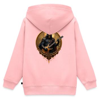 Sensenmann mit Gitarre im goldenen Rahmen - Kinder Premium Organic Zip Hoodie - Rosa - Hinten - AI Model Kid Female (0cm)