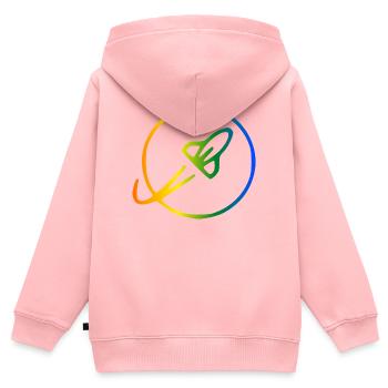 Rocket Rainbow Orbit - Kids Premium Organic Zip-up Hoodie - rose - Back - AI Model Kid Female (0cm)