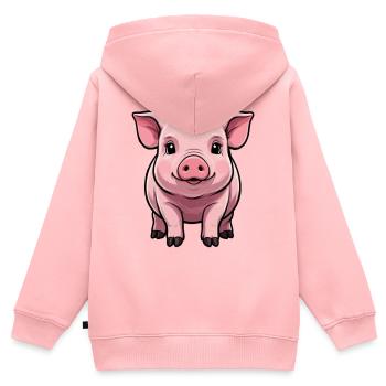 niedliches Schwein Schweinchen Geschenk Bauern - Kinder Premium Organic Zip Hoodie - Rosa - Hinten - AI Model Kid Female (0cm)