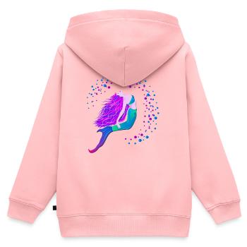 Fluorescent Mermaid Bubbles Circle - Kids Premium Organic Zip-up Hoodie - rose - Back - AI Model Kid Female (0cm)