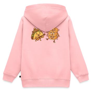 Fête Taco Guitar Pancake - Sweat Premium à capuche zippé enfant bio - rose - Dos - AI Model Kid Female (0cm)