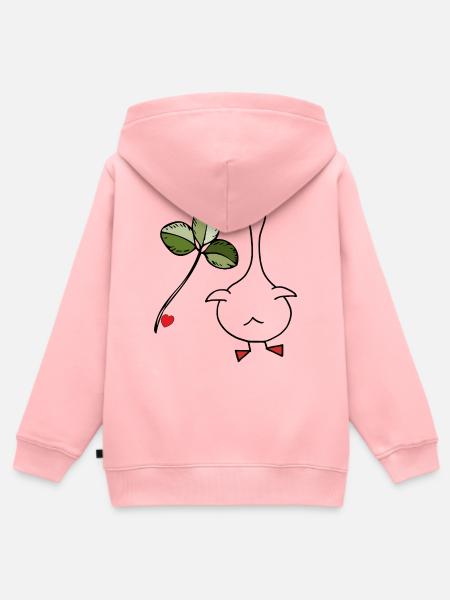 Gans mit Kleeblatt - Kinder Premium Organic Zip Hoodie - Rosa
