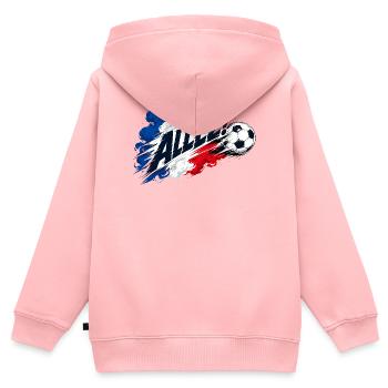 Allez France : motif de fan de football - Sweat Premium à capuche zippé enfant bio - rose - Dos - AI Model Kid Female (0cm)