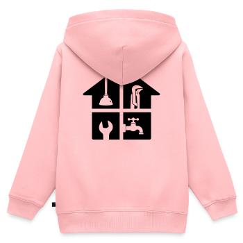 Outil de plomberie pour la maison - Sweat Premium à capuche zippé enfant bio - rose - Dos - AI Model Kid Female (0cm)