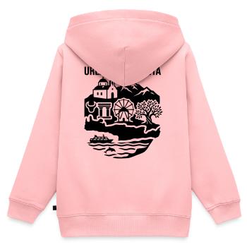 Kreta Griechenland Wahrzeichen Urlaub - Kinder Premium Organic Zip Hoodie - Rosa - Hinten - AI Model Kid Female (0cm)
