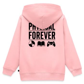 Physical Forever | Retro Gaming & Physical Gamers - Kids Premium Organic Zip-up Hoodie - rose - Back - AI Model Kid Female (0cm)