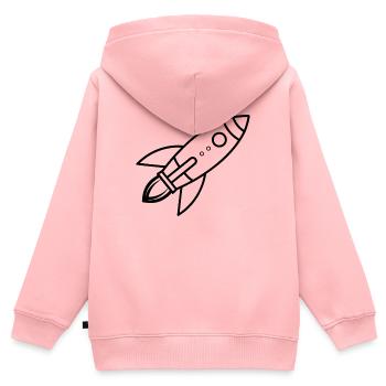 Rocket - Kids Premium Organic Zip-up Hoodie - rose - Back - AI Model Kid Female (0cm)